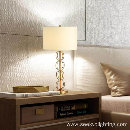 Glass ball combination fabric lampshade luxury table lamps